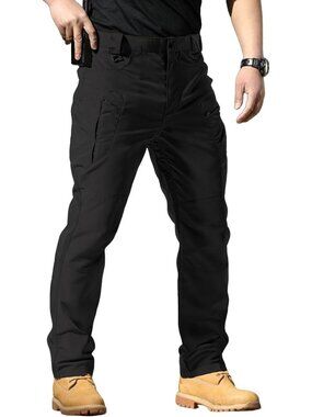 Men's Lightweight Waterproof Cargo Pants | Stretch Tactical Ripstop Fabric for